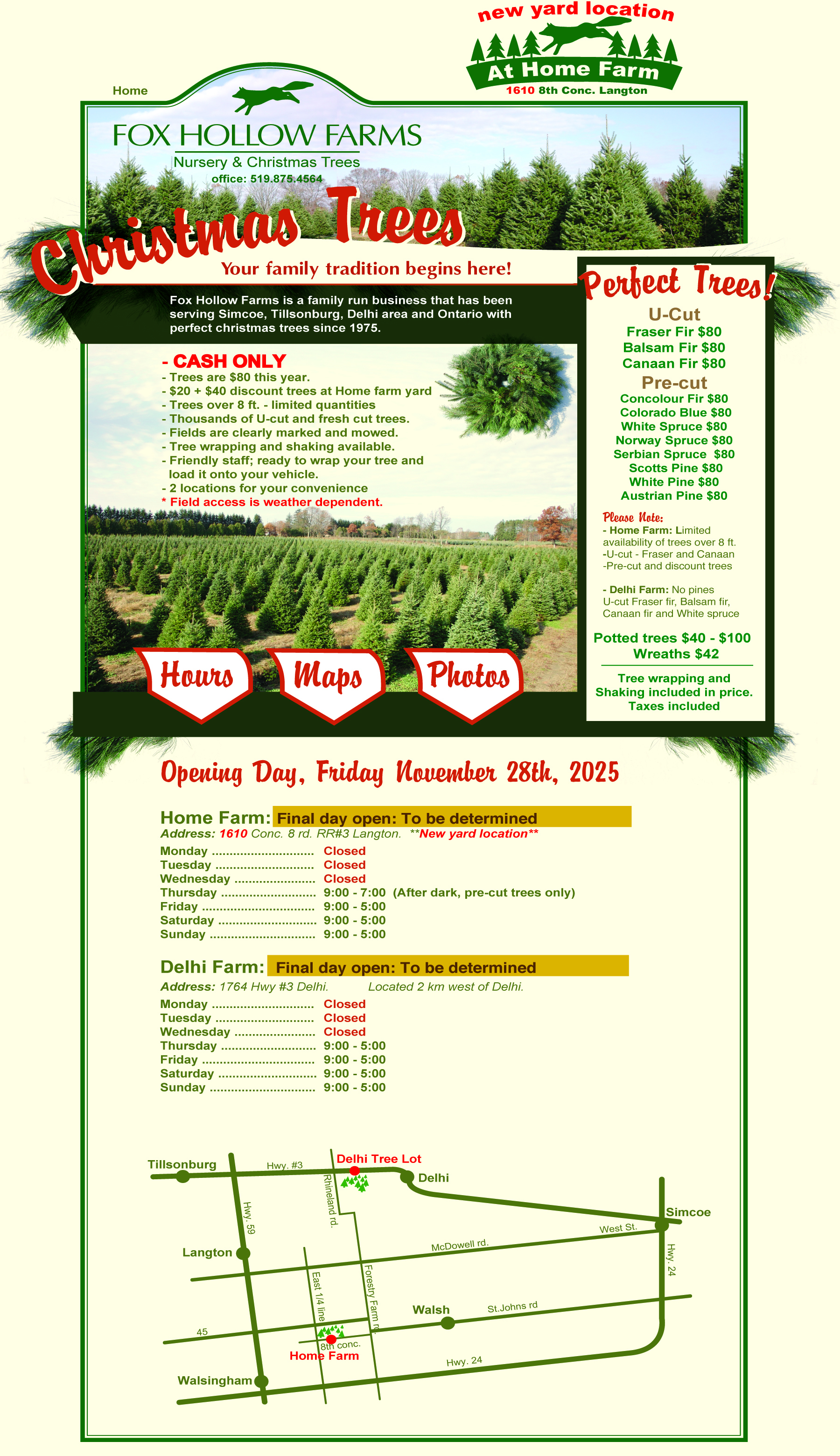 Fox Hollow Farms - Norfolk Ontario Nursery Christmas Trees and Landscaping Trees